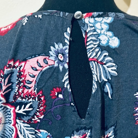 LOFT Dark Floral Blouse with Long Sleeves - Picture 4 of 7